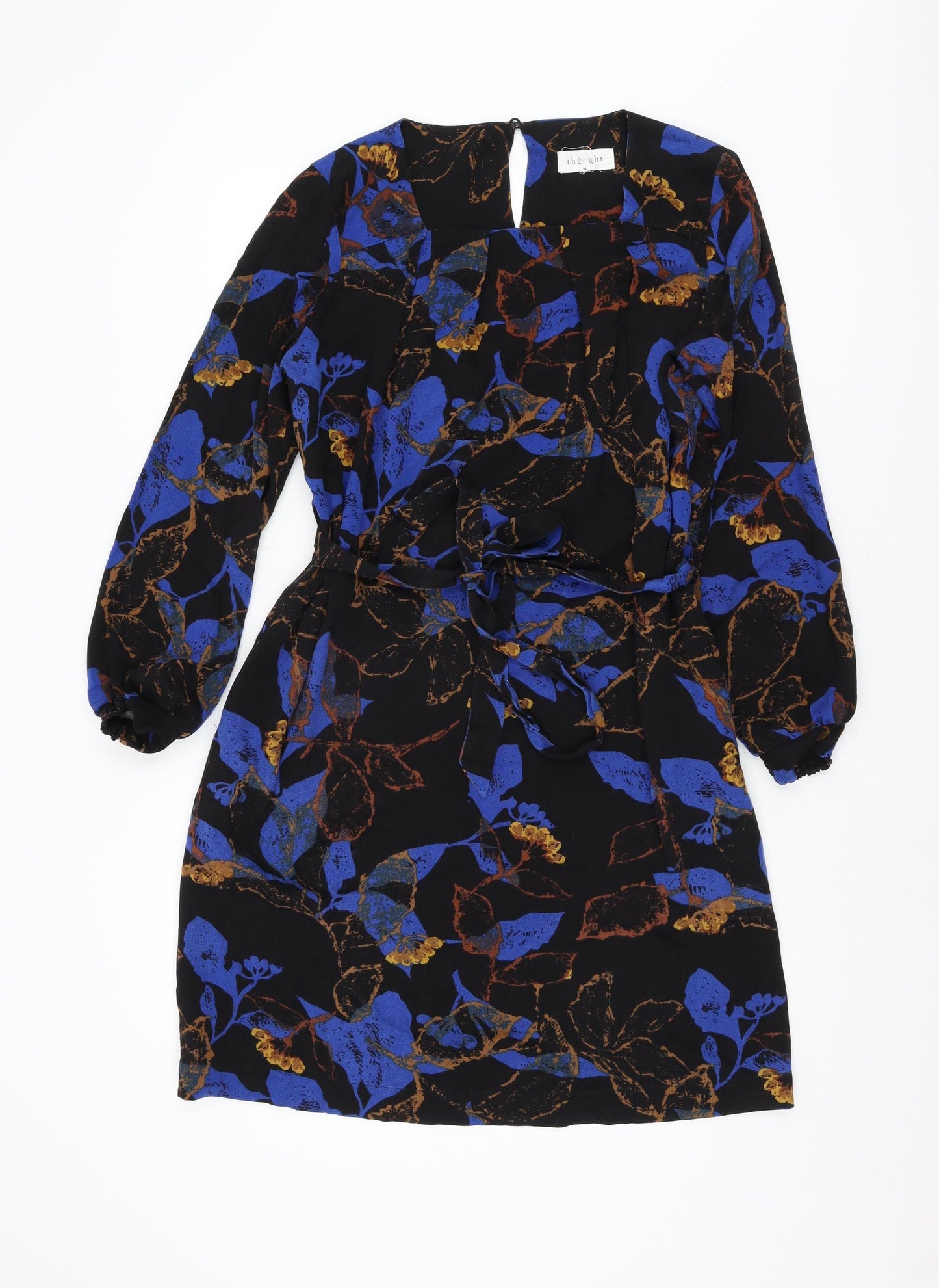 Thought Women's Black Floral Shift Dress Size 14
