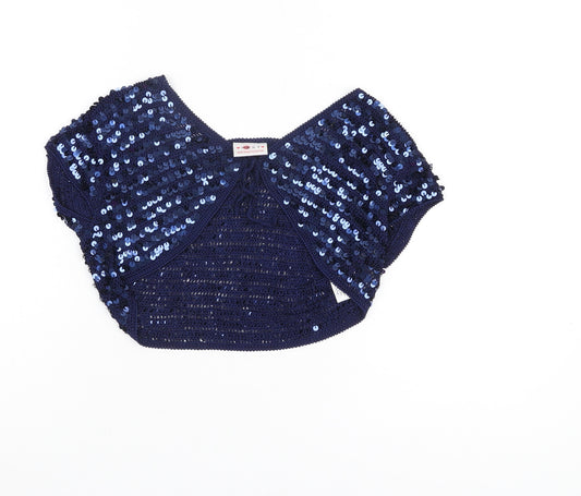 Next Girls Sequin Shrug Blue 11-12 Years Party Knit