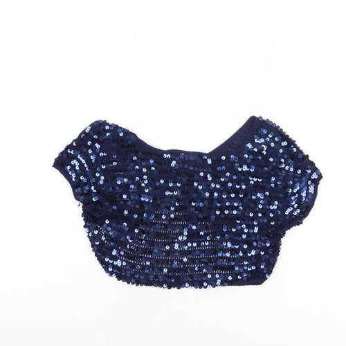 Next Girls Sequin Shrug Blue 11-12 Years Party Knit