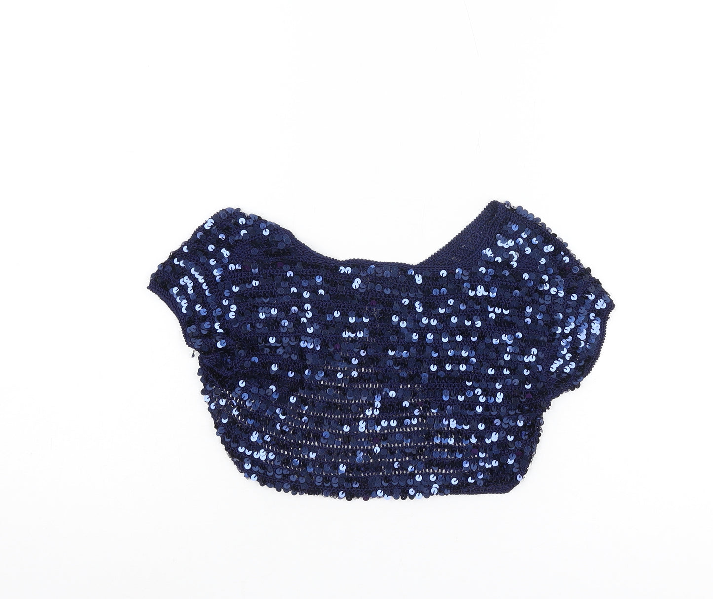 Next Girls Sequin Shrug Blue 11-12 Years Party Knit