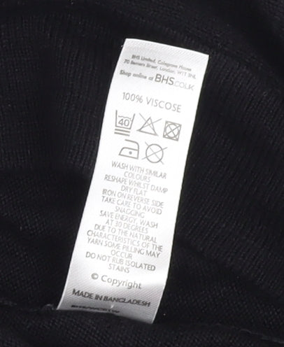 BHS Women's Black Cardigan, Size 12, Button Accent