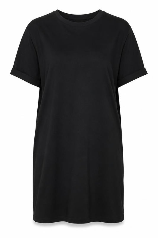 Front view of Zara Women's Black T-Shirt Dress, size 2