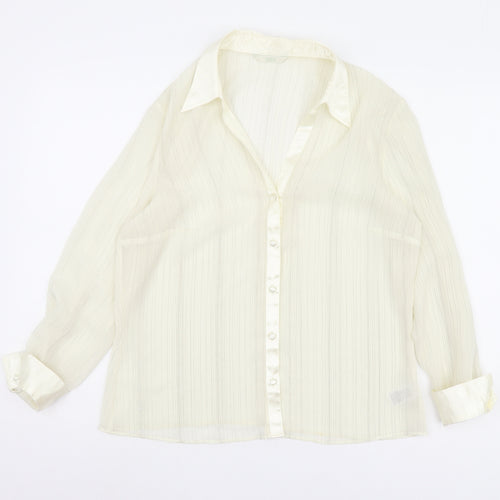 Marks and Spencer Women Beige Button-Up Shirt Size 14