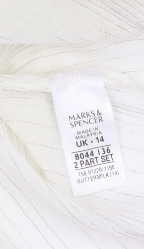 Marks and Spencer Women Beige Button-Up Shirt Size 14