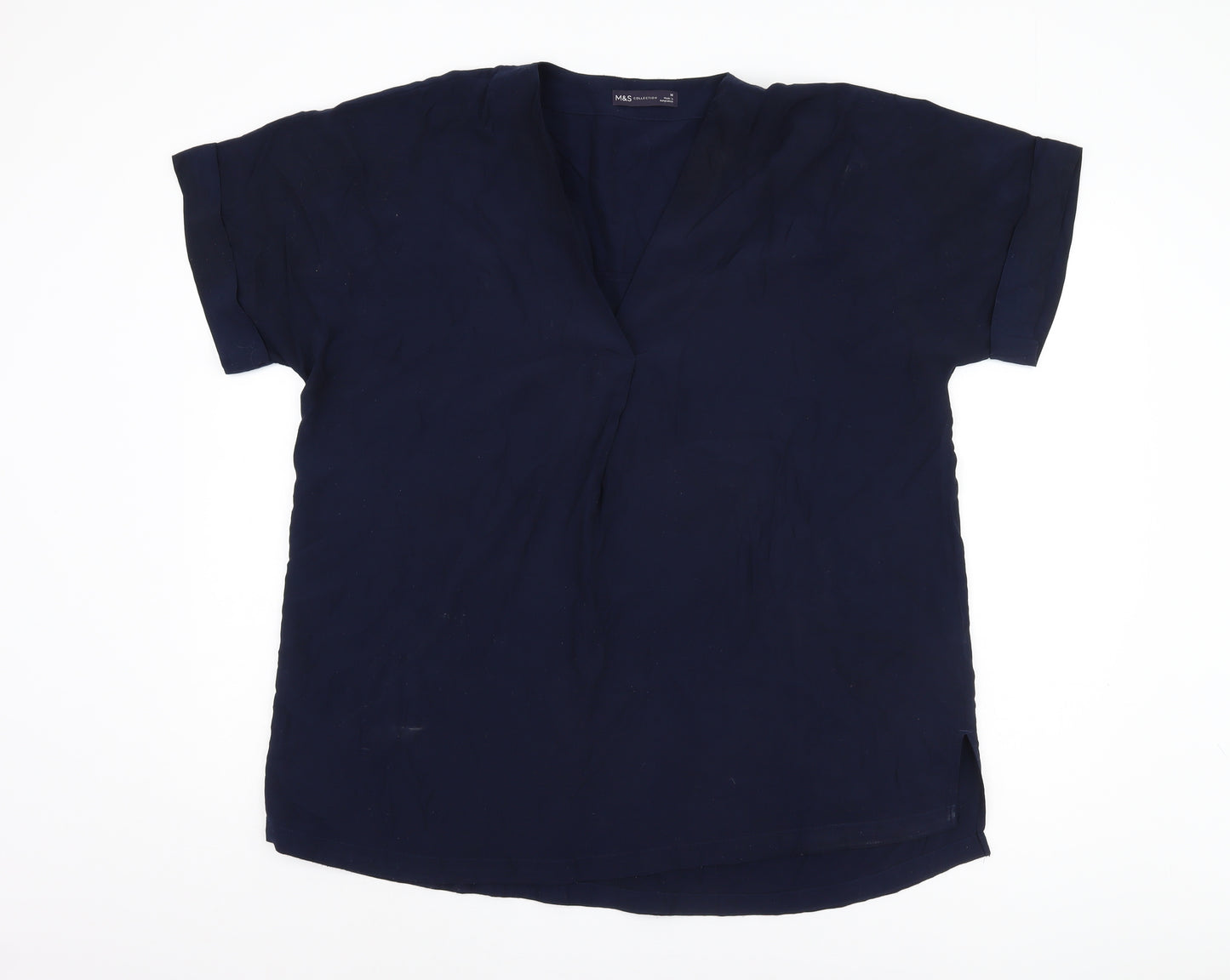 Marks and Spencer Women's Blue Viscose Top Size 16