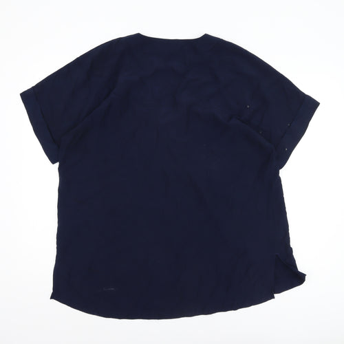Marks and Spencer Women's Blue Viscose Top Size 16