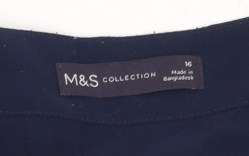 Marks and Spencer Women's Blue Viscose Top Size 16