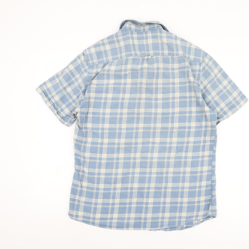 Marks and Spencer Men's Blue Plaid Shirt - Size M