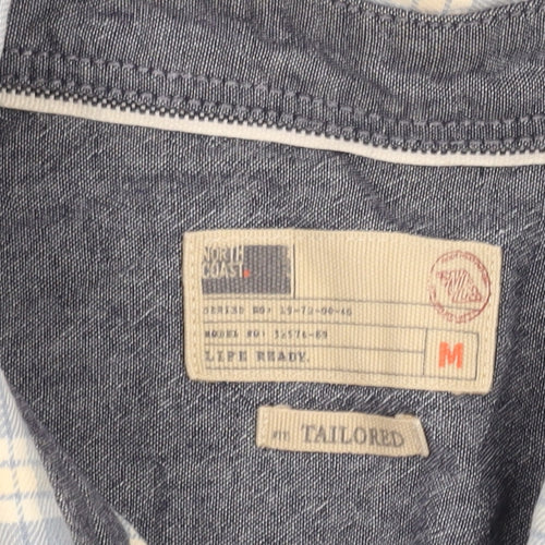 Marks and Spencer Men's Blue Plaid Shirt - Size M
