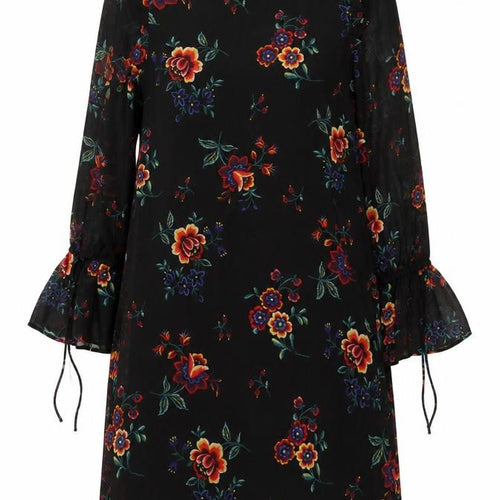 Marks and Spencer Women's Black Floral Shift Dress Size 10