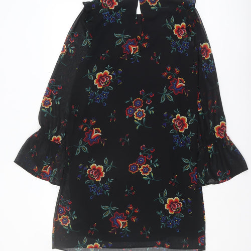 Marks and Spencer Women's Black Floral Shift Dress Size 10