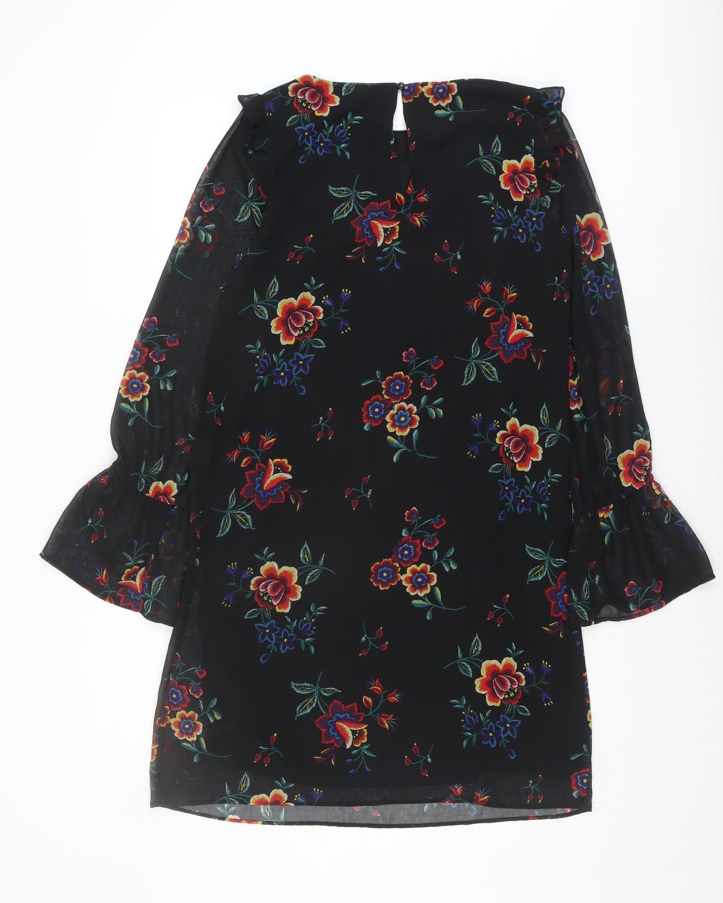 Marks and Spencer Women's Black Floral Shift Dress Size 10