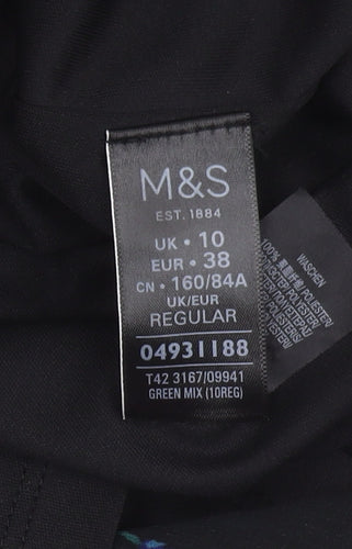 Marks and Spencer Women's Black Floral Shift Dress Size 10