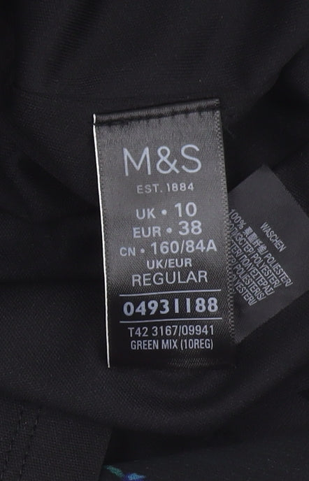 Marks and Spencer Women's Black Floral Shift Dress Size 10