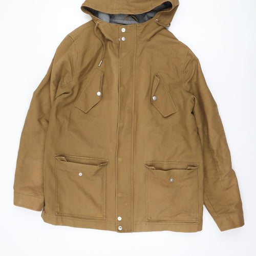 River Island Men's Brown Parka Jacket L - Hooded & Casual