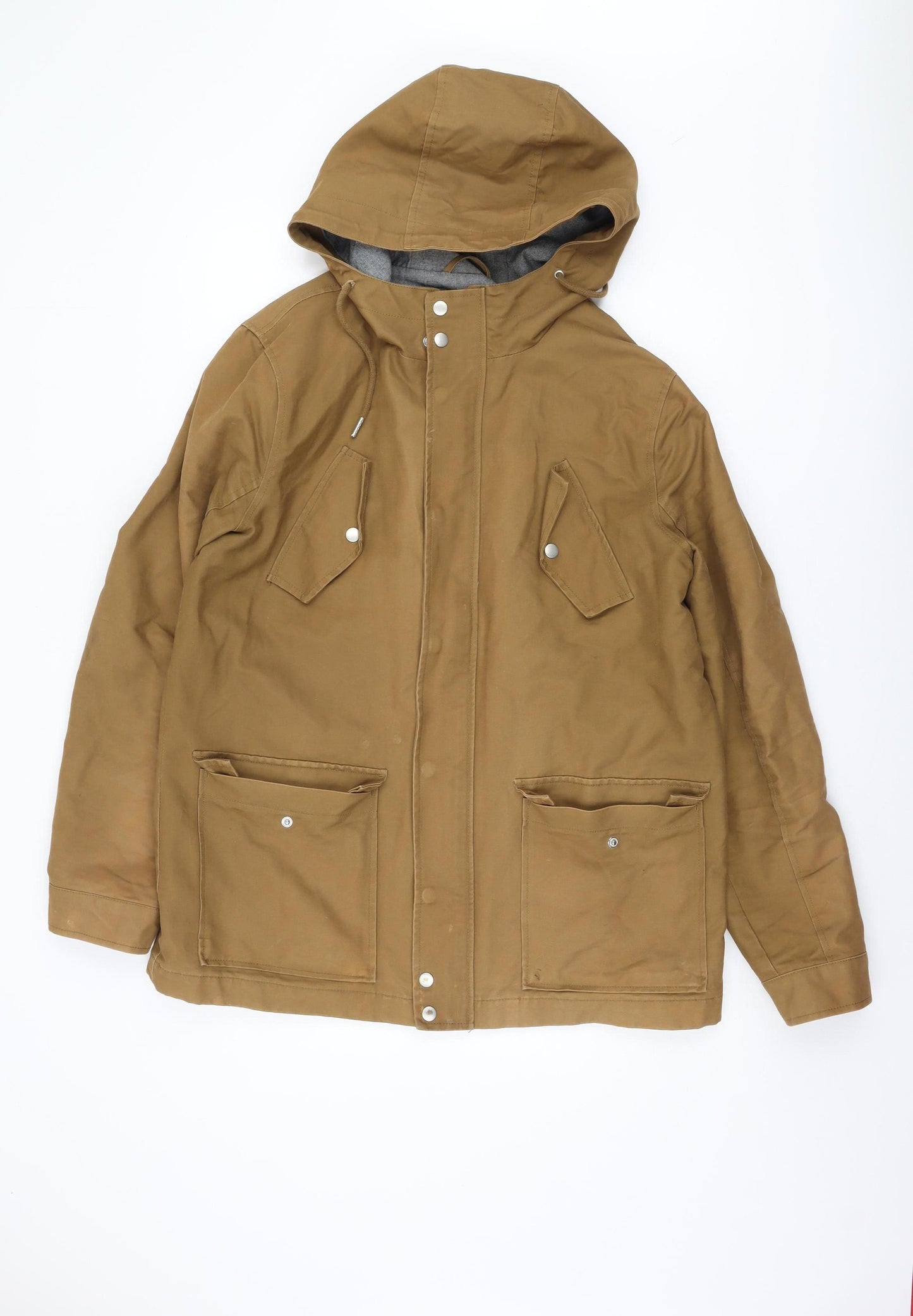 River Island Men's Brown Parka Jacket L - Hooded & Casual