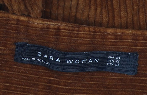 Zara Women's Brown Corduroy Flared Trousers XS