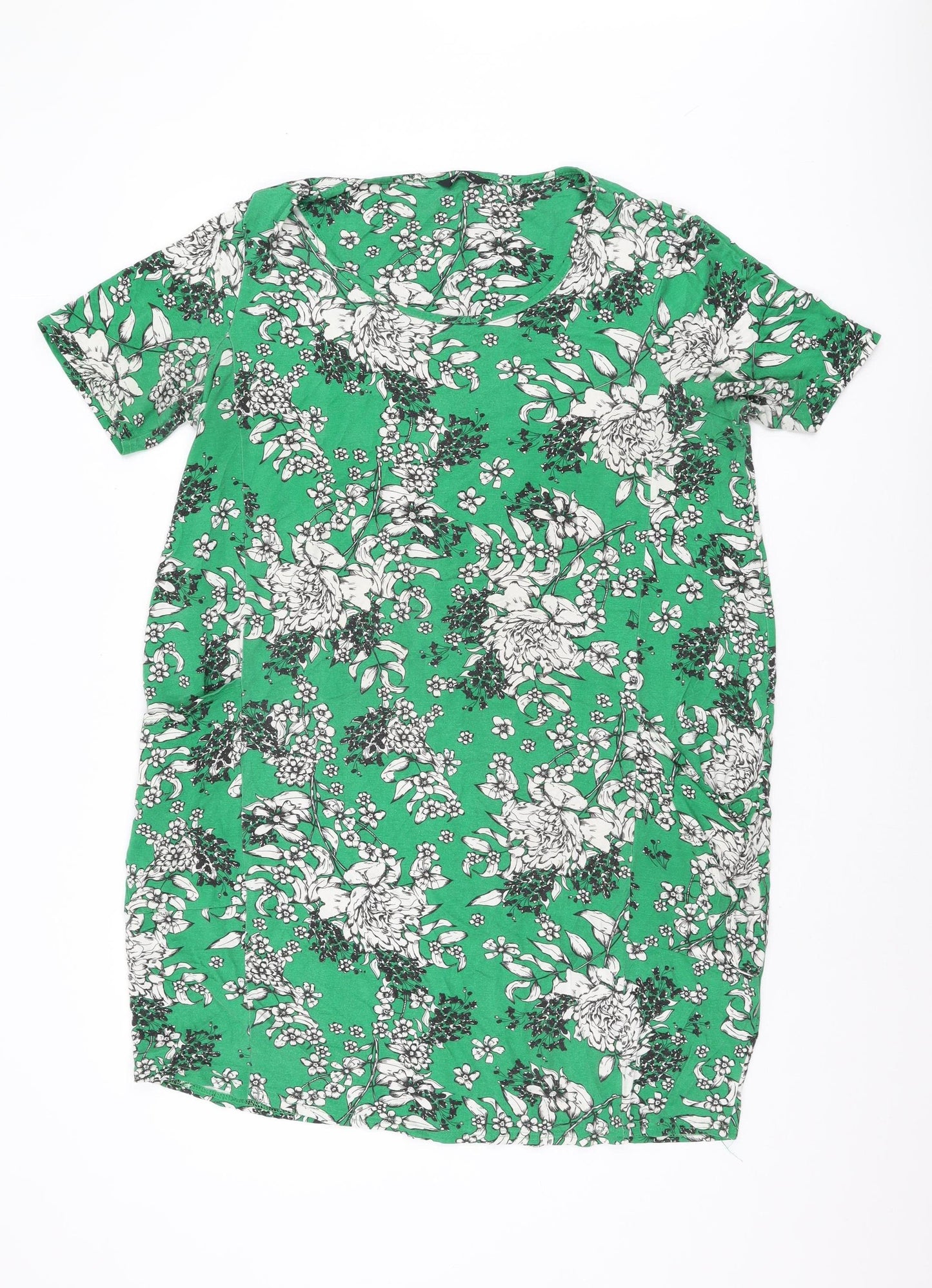 Roman Green Floral Short Sleeve Women's Dress Size 10