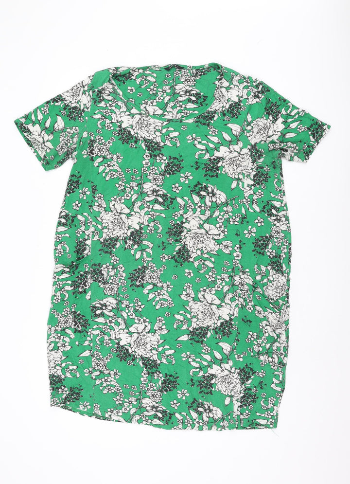 Roman Green Floral Short Sleeve Women's Dress Size 10