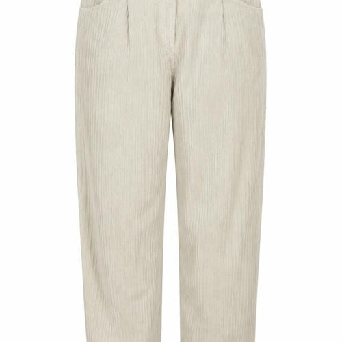 Topshop Women's Beige Cropped Corduroy Trousers Size 8