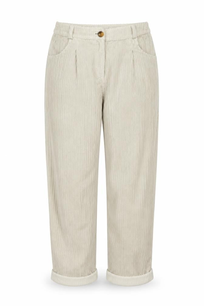 Topshop Women's Beige Cropped Corduroy Trousers Size 8