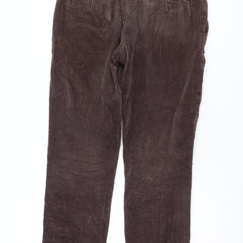 H&M Men's Brown Corduroy Trousers Size 32 Regular Fit