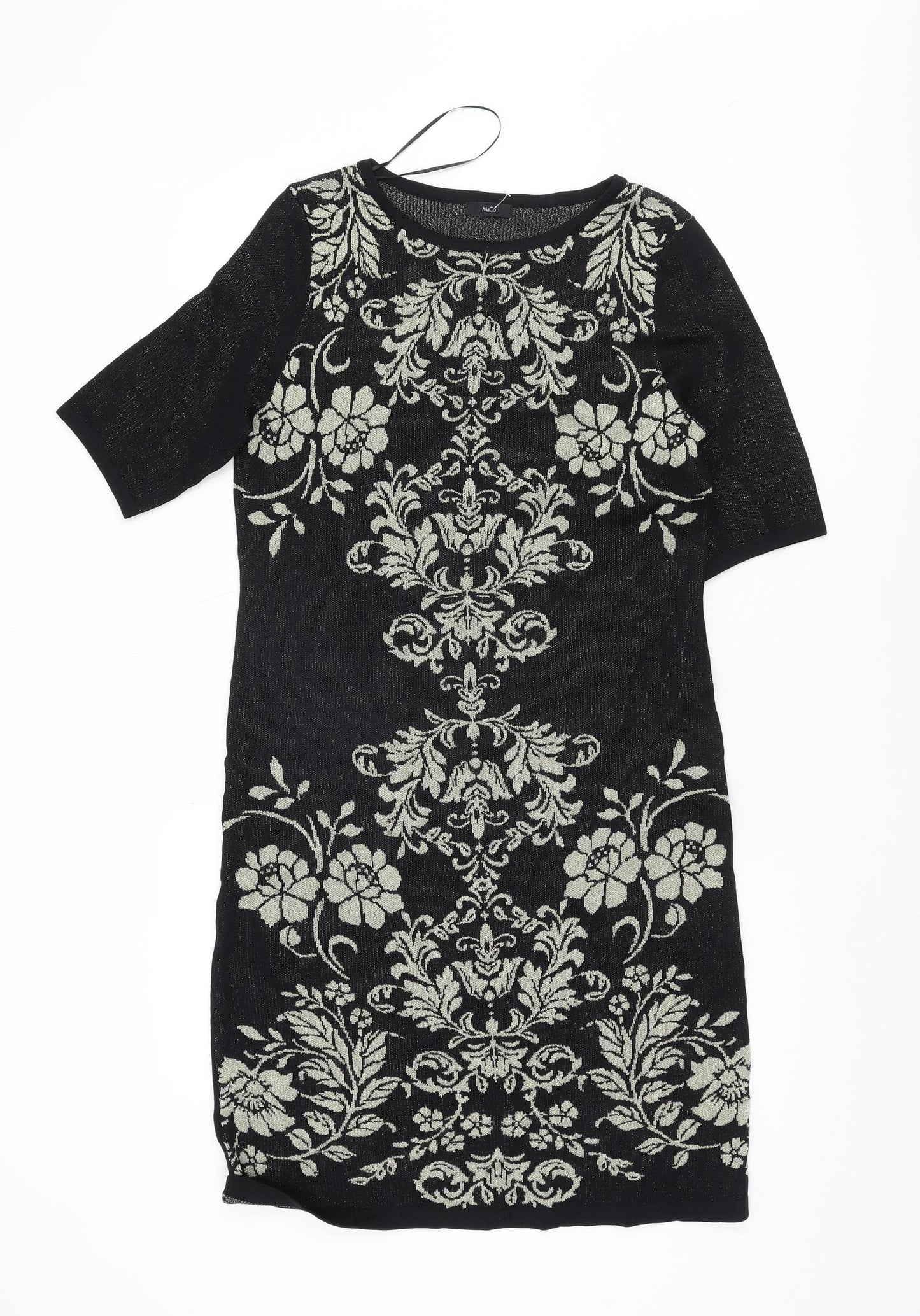 M&Co Women's Black Floral Dress Size 14