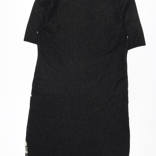 M&Co Women's Black Floral Dress Size 14