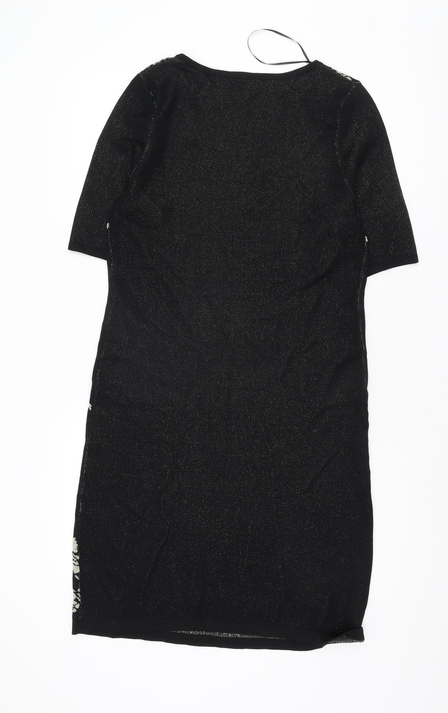 M&Co Women's Black Floral Dress Size 14