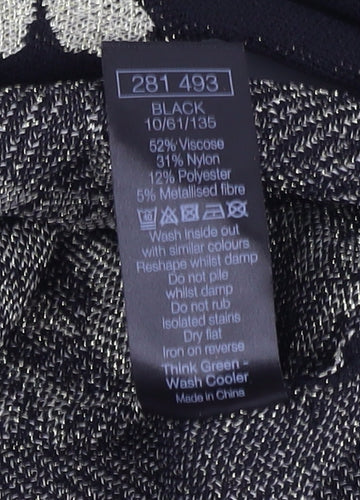 M&Co Women's Black Floral Dress Size 14