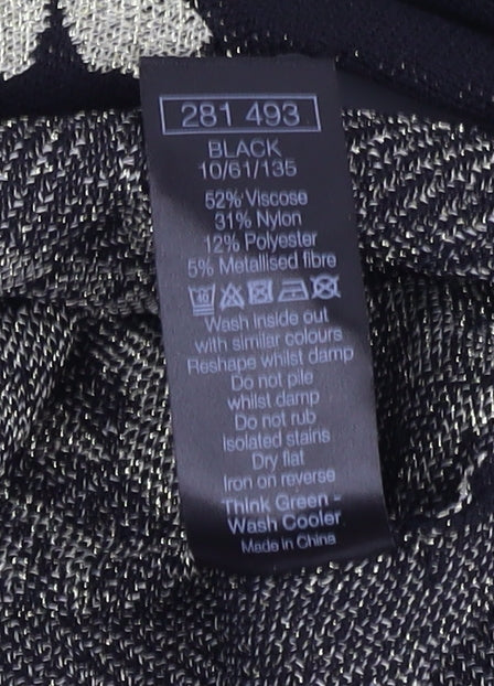M&Co Women's Black Floral Dress Size 14