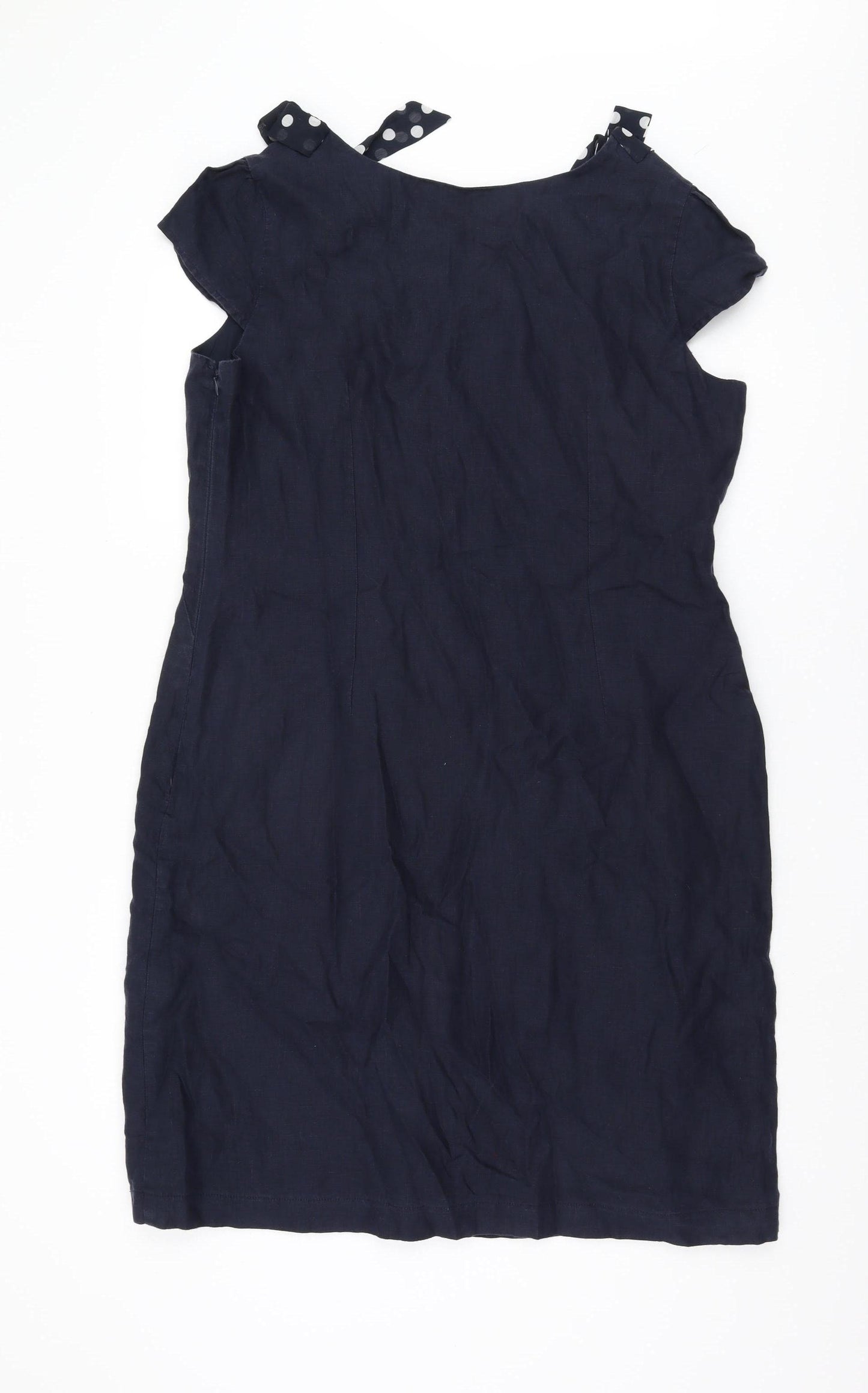 Per Una Women's Blue Polka Dot Sleeveless Dress Size 18
