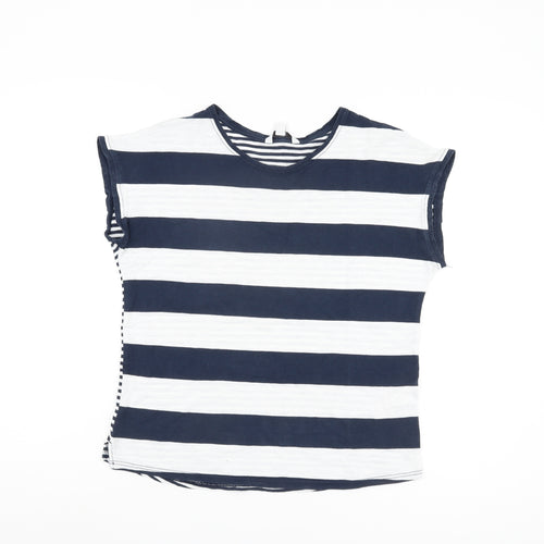 Next Women Blue Striped T-Shirt Size 6