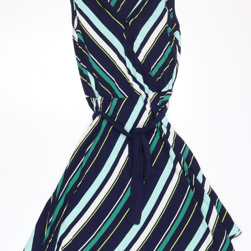 Oasis Women’s Multicoloured Striped Wrap Dress, S