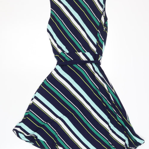 Oasis Women’s Multicoloured Striped Wrap Dress, S
