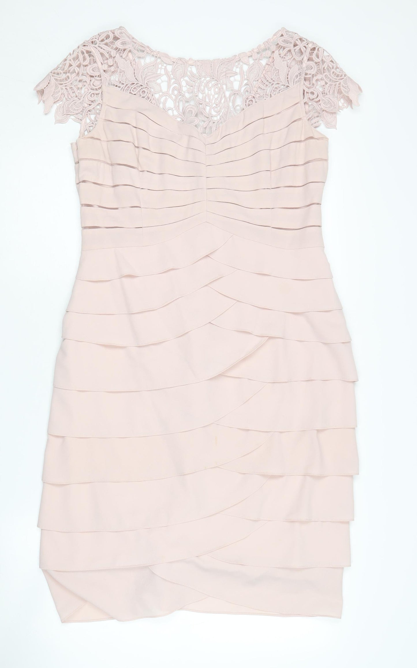 Phase Eight Pink Dress, Women, Size 14, Short Sleeve