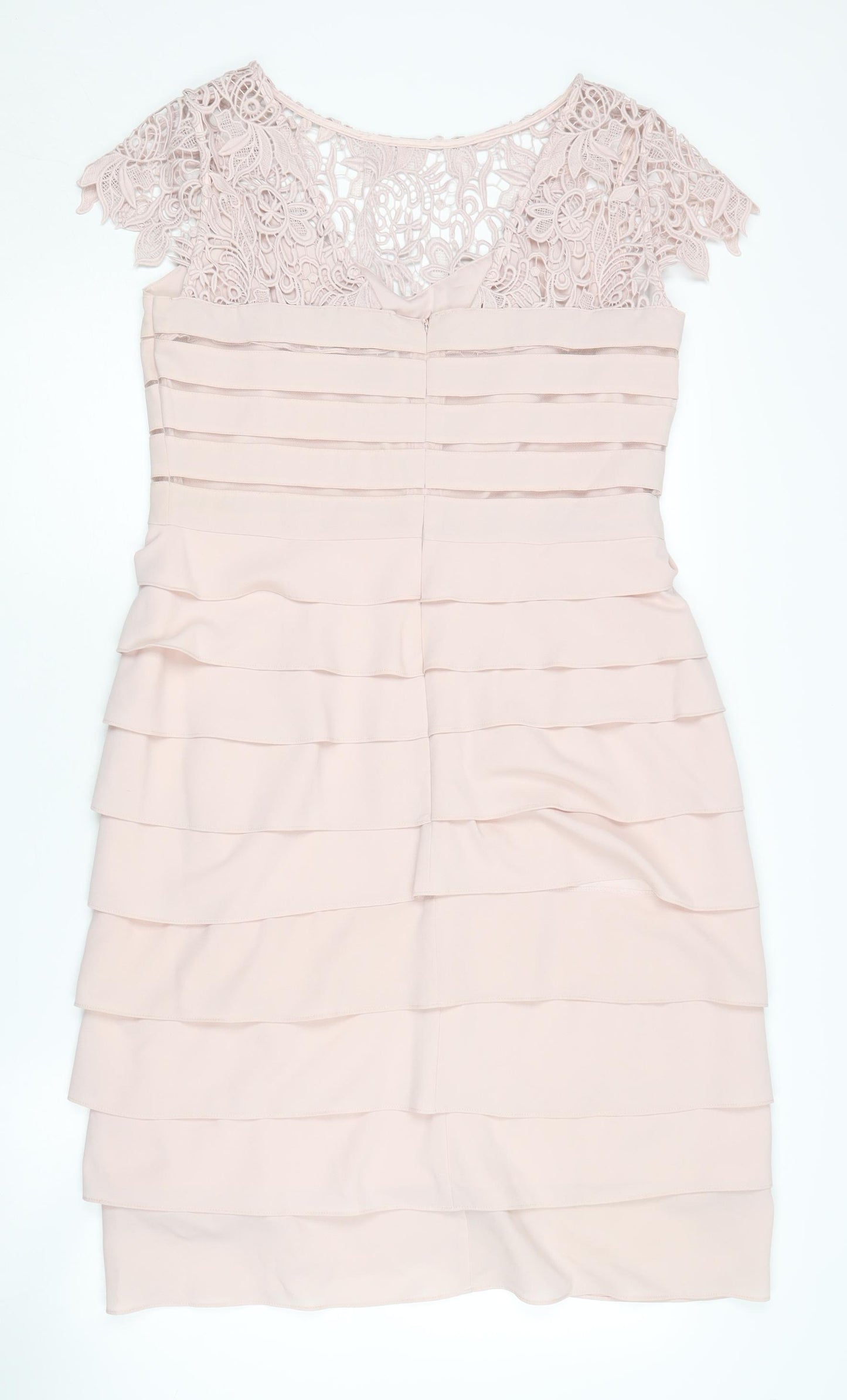 Phase Eight Pink Dress, Women, Size 14, Short Sleeve