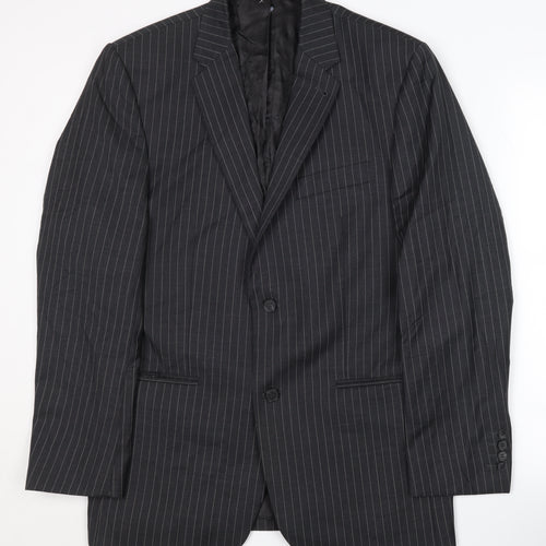 Jeff Banks Men's Black Striped Suit Jacket - Size 40