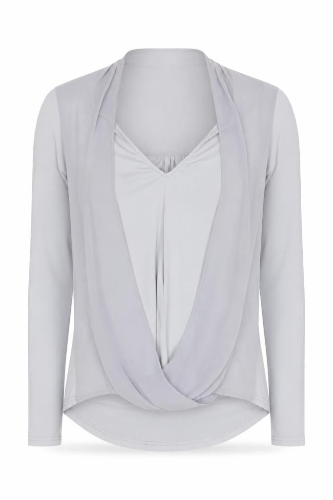 Front view of Coast Women's Silver Wrap Blouse