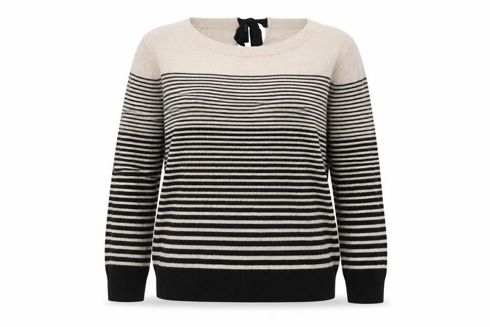 Front view of Monsoon Women’s Striped jumper, size UK 12