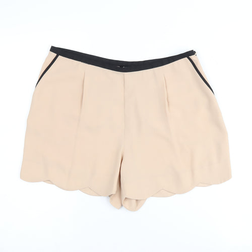 Oasis Women's Beige Pleated Shorts Size 12