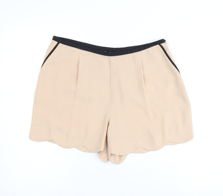 Oasis Women's Beige Pleated Shorts Size 12
