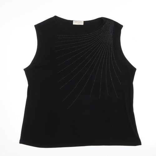 Bonmarché Women's Black Studded Tank Top L