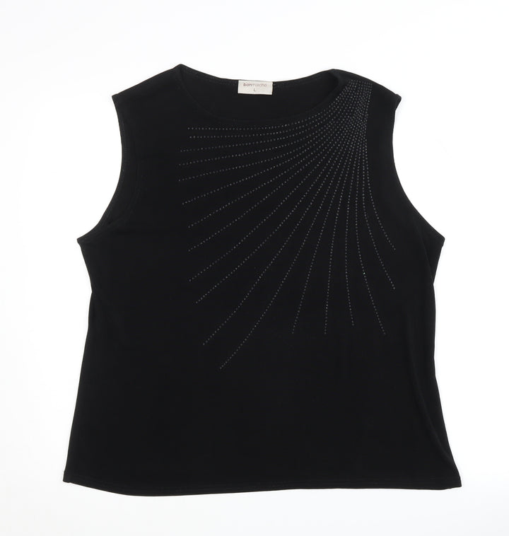 Bonmarché Women's Black Studded Tank Top L