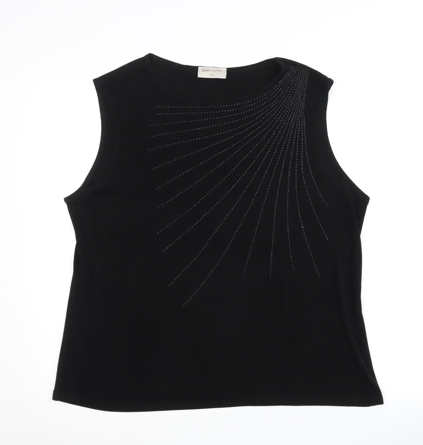 Bonmarché Women's Black Studded Tank Top L