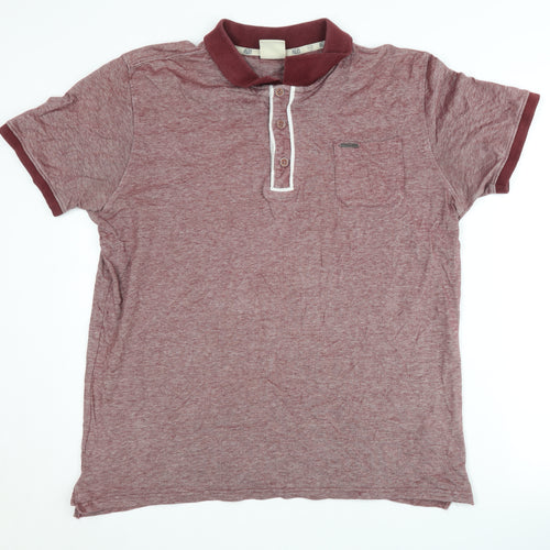 Police Men's Red Polo Shirt Size S