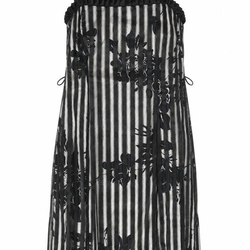 Début Women's Black Floral Striped Slip Dress Size 16