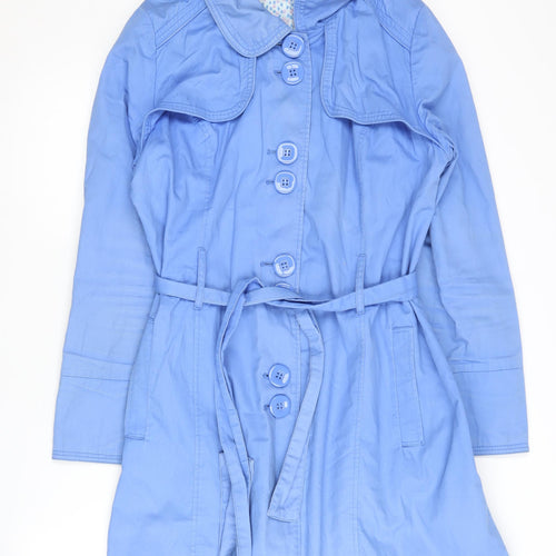 Dunnes Women's Blue Bel Elegance Trench Coat Size 12