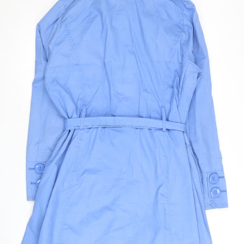 Dunnes Women's Blue Bel Elegance Trench Coat Size 12