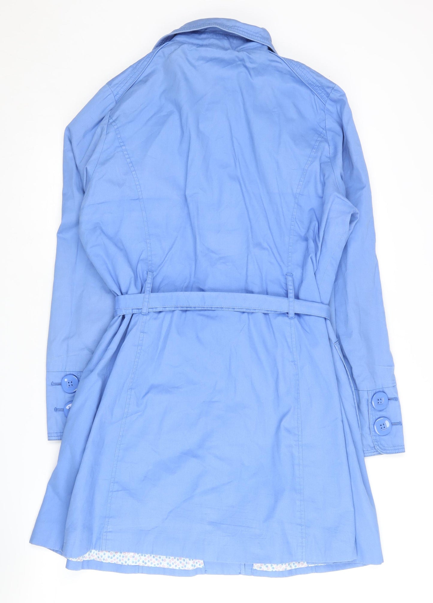 Dunnes Women's Blue Bel Elegance Trench Coat Size 12